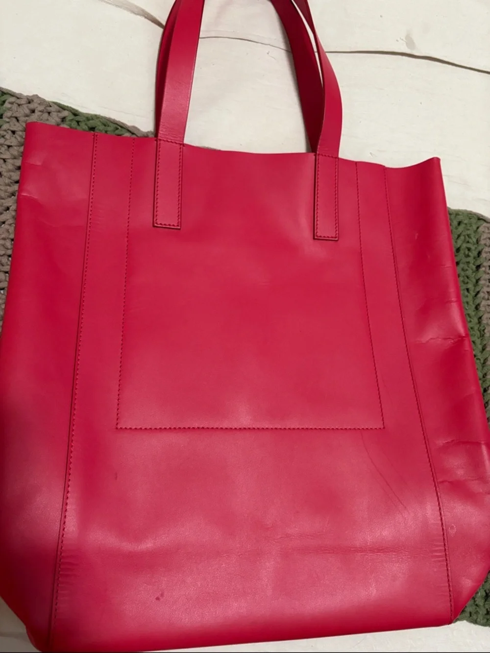 Everlane Red Leather Tote - Picture 3 of 7